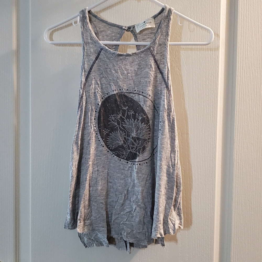 Threads Studio Gray Moon Flower Tank Top